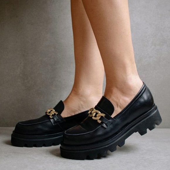 ALOHAS Track black leather loafers - Picture 2 of 10